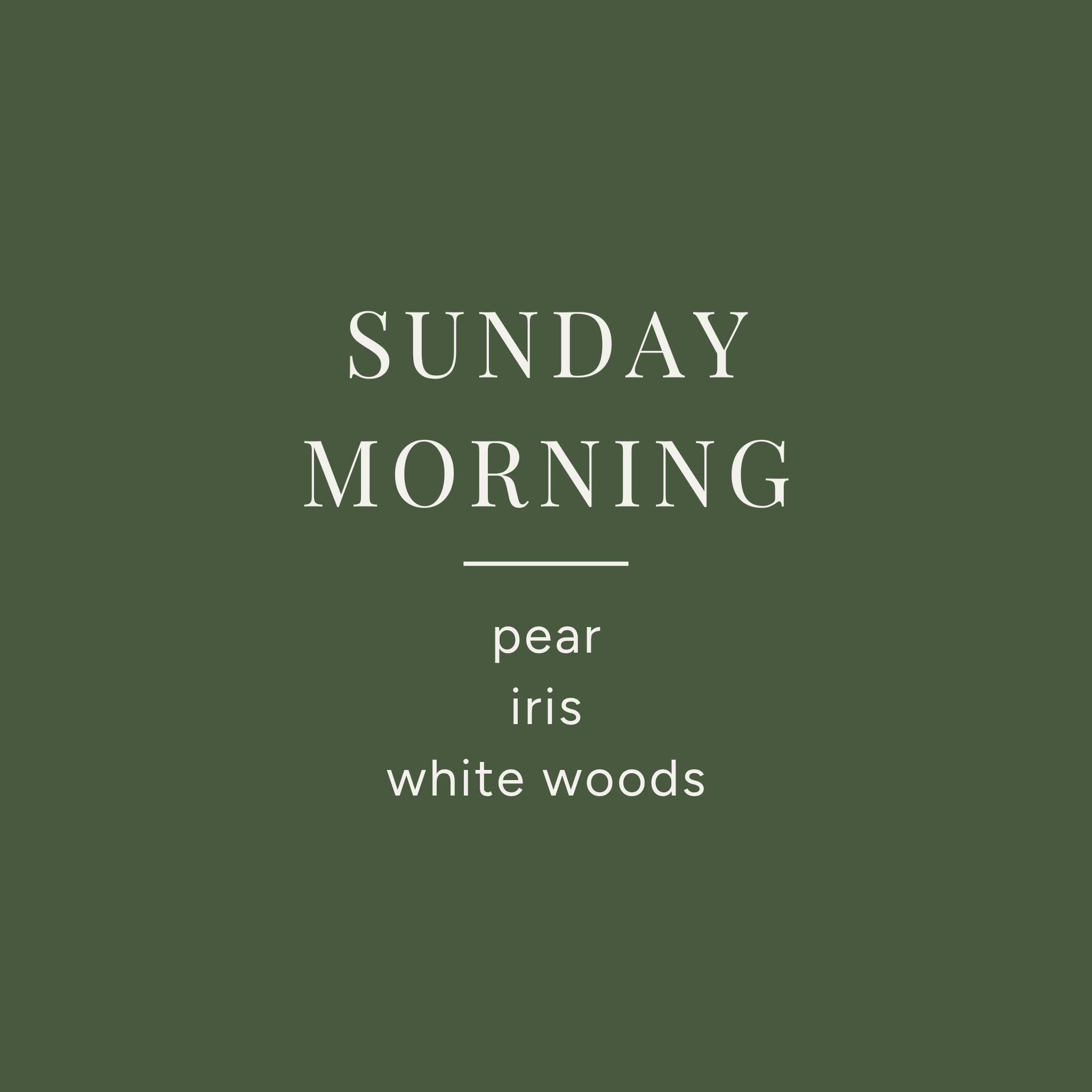 Sunday Morning Deconstructed Candle has notes of pear, iris, and white woods