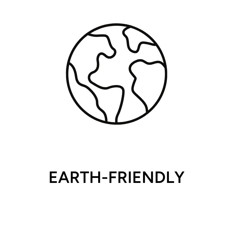 Icon showing that all Sincerely Sunday candles are eco-friendly, sustainable, and made with planet-conscious ingredients